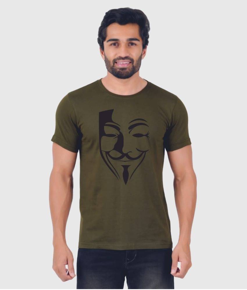 ferocious Pack of 1 Cotton Regular Fit Men's T-Shirt ( Olive ) ferocious Pack of 1 Cotton Regular Fit Men's T-Shirt ( Olive )