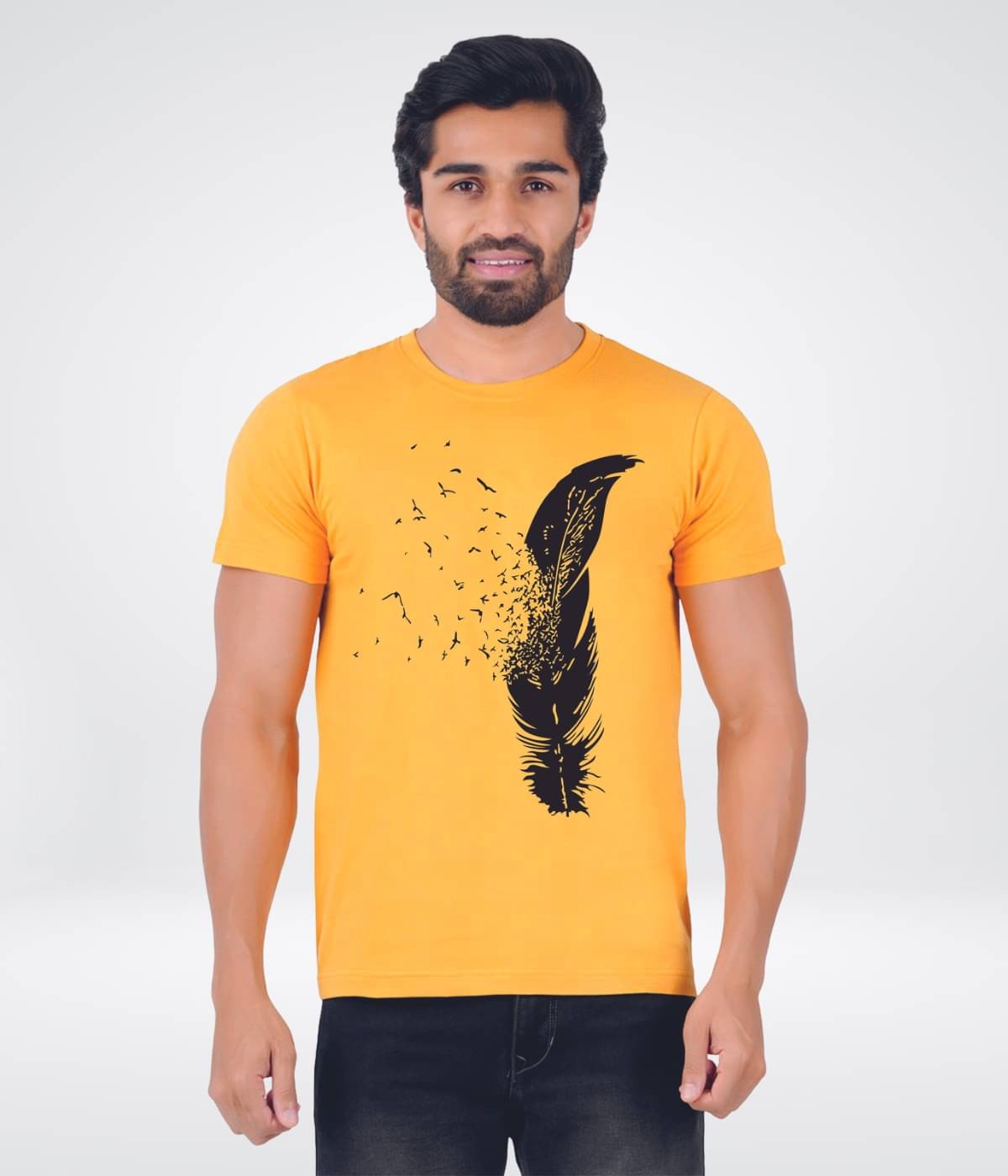     			ferocious Pack of 1 Cotton Regular Fit Men's T-Shirt ( Yellow )