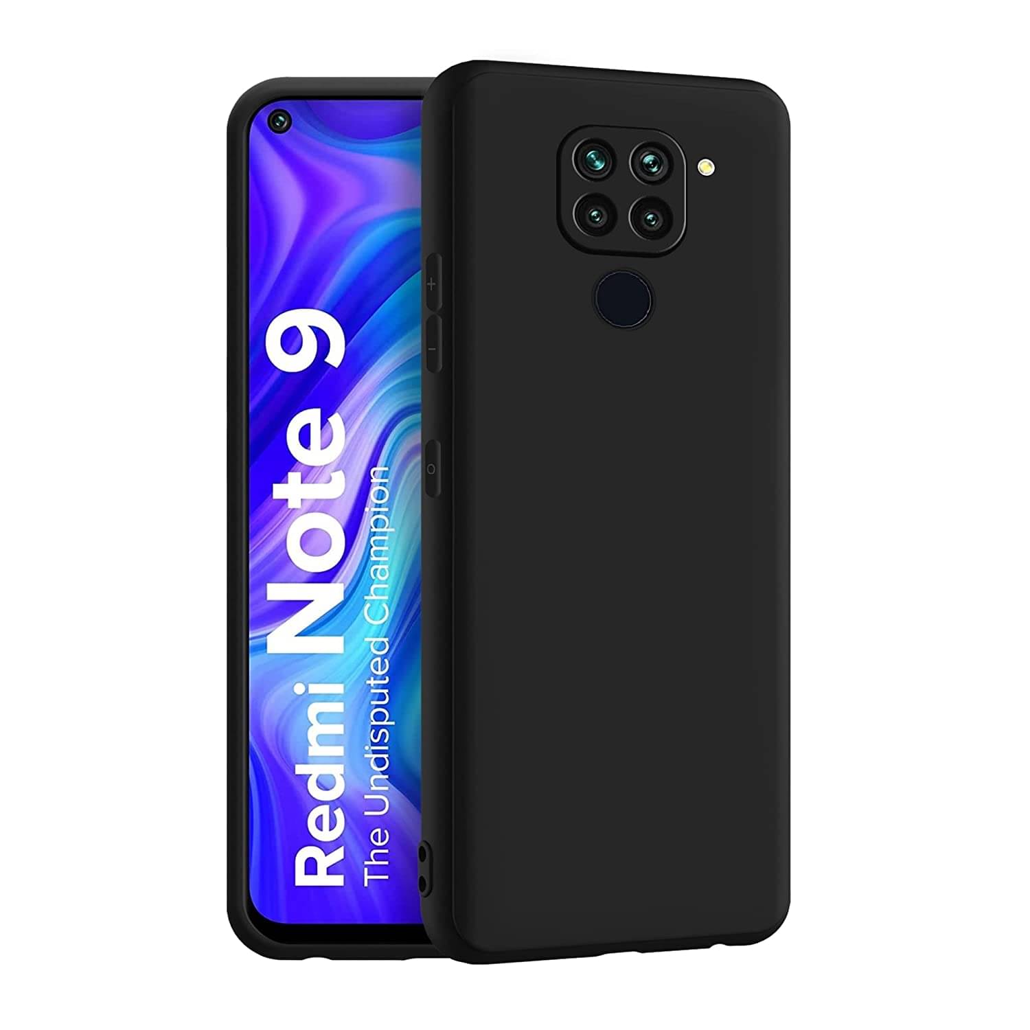     			Case Vault Covers - Black Silicon Plain Cases Compatible For Xiaomi Redmi Note 9 ( Pack of 1 )