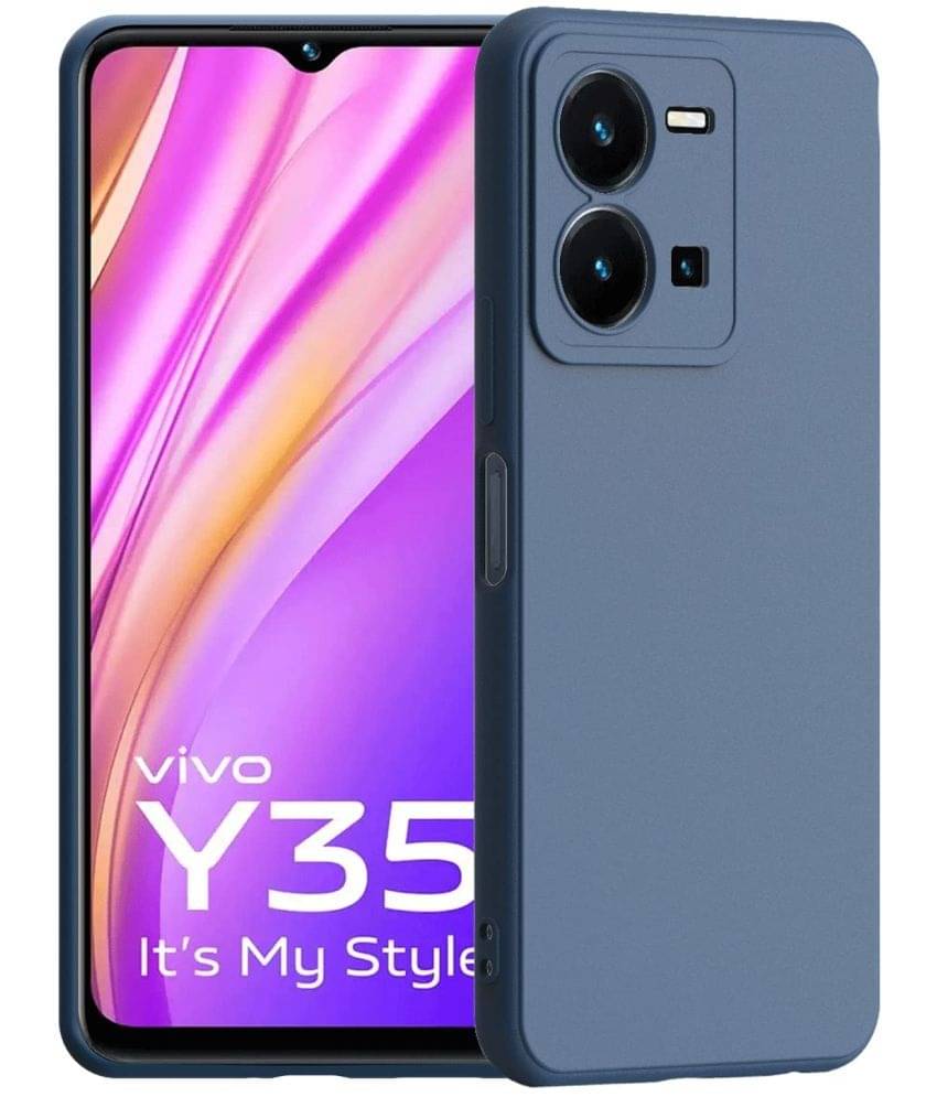 Case Vault Covers - Blue Silicon Plain Cases Compatible For Vivo Y35 ( Pack of 1 ) Case Vault Covers - Blue Silicon Plain Cases Compatible For Vivo Y35 ( Pack of 1 )