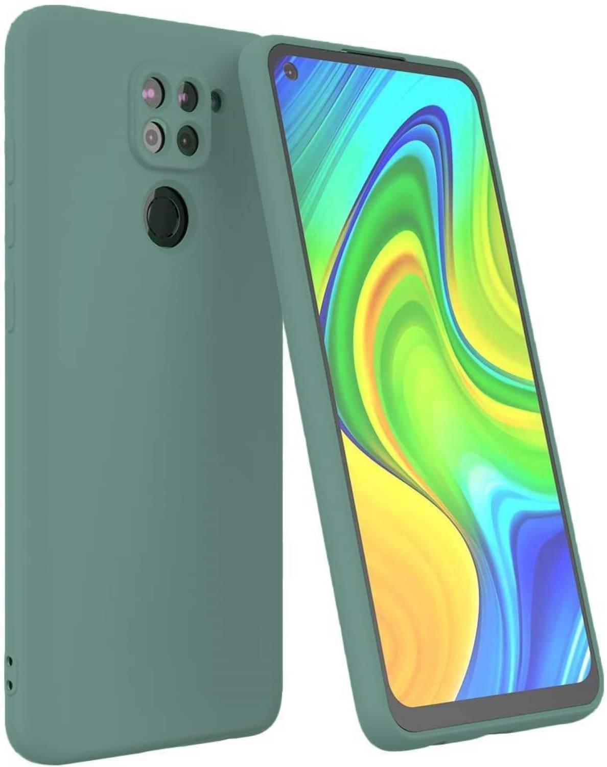     			Case Vault Covers - Green Silicon Plain Cases Compatible For Xiaomi Redmi Note 9 ( Pack of 1 )