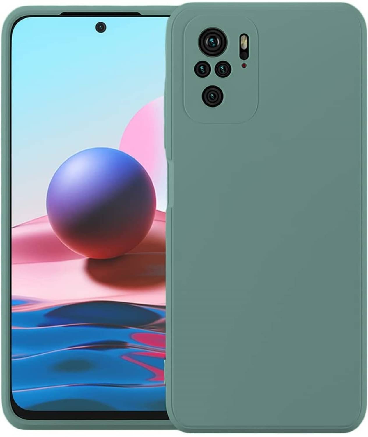     			Case Vault Covers - Green Silicon Plain Cases Compatible For Xiaomi Redmi Note 10s ( Pack of 1 )