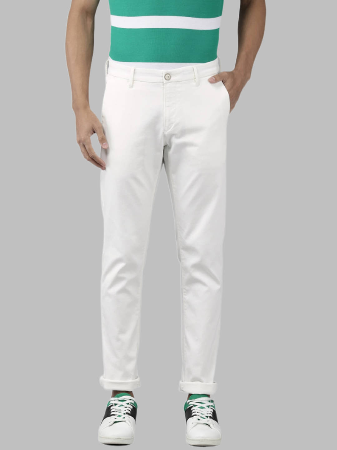     			HALOGEN White Slim Chinos ( Pack of 1 )