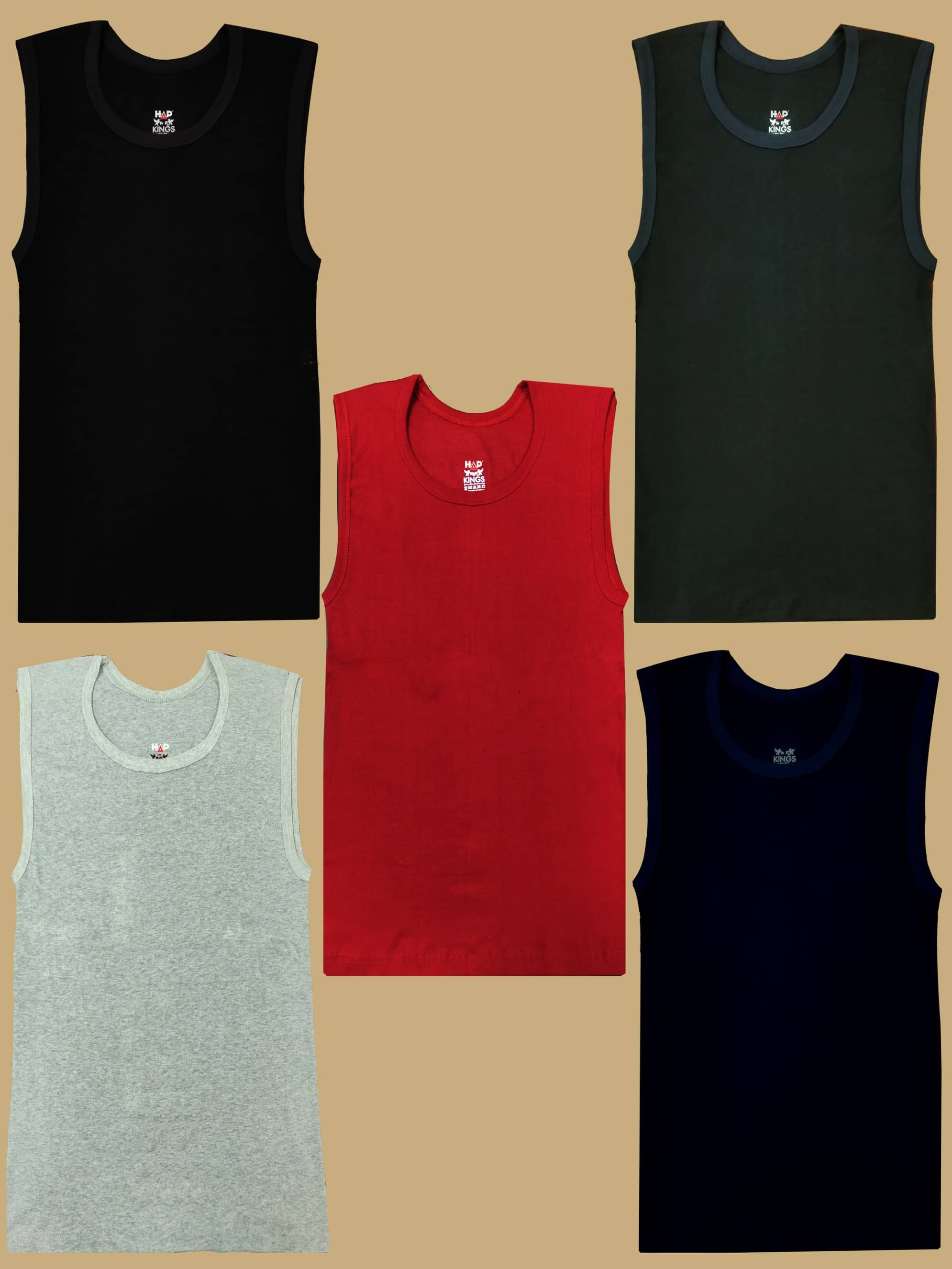     			Hap Kings Pack of 5 Boys Cotton ( Multicolor )