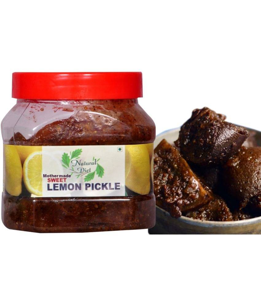 Natural Diet Mothermade Sweet & Sour Lemon Pickle Khatta- Meetha Nimbu ka Achar Pickle Jar | Mouth-Watering Pickle 500 g Natural Diet Mothermade Sweet & Sour Lemon Pickle Khatta- Meetha Nimbu ka Achar Pickle Jar | Mouth-Watering Pickle 500 g