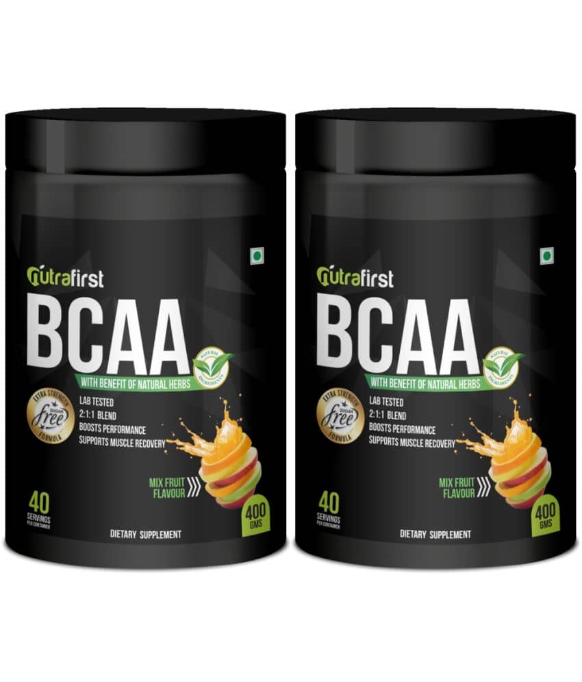 Nutrafirst BCAA workout proteins with Mixed Fruit Flavored 400 gm Pack of 2