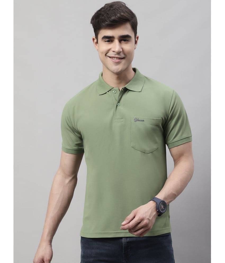 OBAAN Pack of 1 Polyester Regular Fit Solid Half Sleeves Men's Polo T Shirt ( Green ) OBAAN Pack of 1 Polyester Regular Fit Solid Half Sleeves Men's Polo T Shirt ( Green )