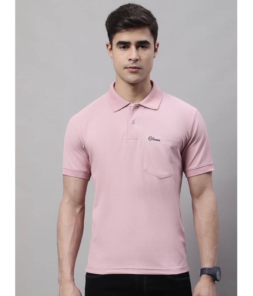 OBAAN Pack of 1 Polyester Regular Fit Solid Half Sleeves Men's Polo T Shirt ( Pink ) OBAAN Pack of 1 Polyester Regular Fit Solid Half Sleeves Men's Polo T Shirt ( Pink )