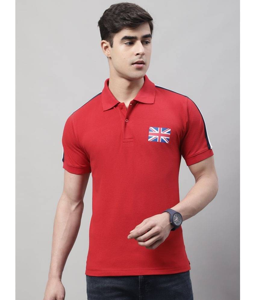 OBAAN Pack of 1 Cotton Regular Fit Printed Half Sleeves Men's Polo T Shirt ( Red ) OBAAN Pack of 1 Cotton Regular Fit Printed Half Sleeves Men's Polo T Shirt ( Red )