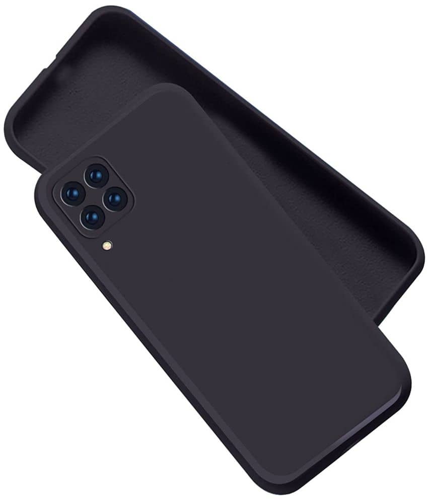 ZAMN - Black Silicon Plain Cases Compatible For Samsung Galaxy A22 4g ( Pack of 1 )