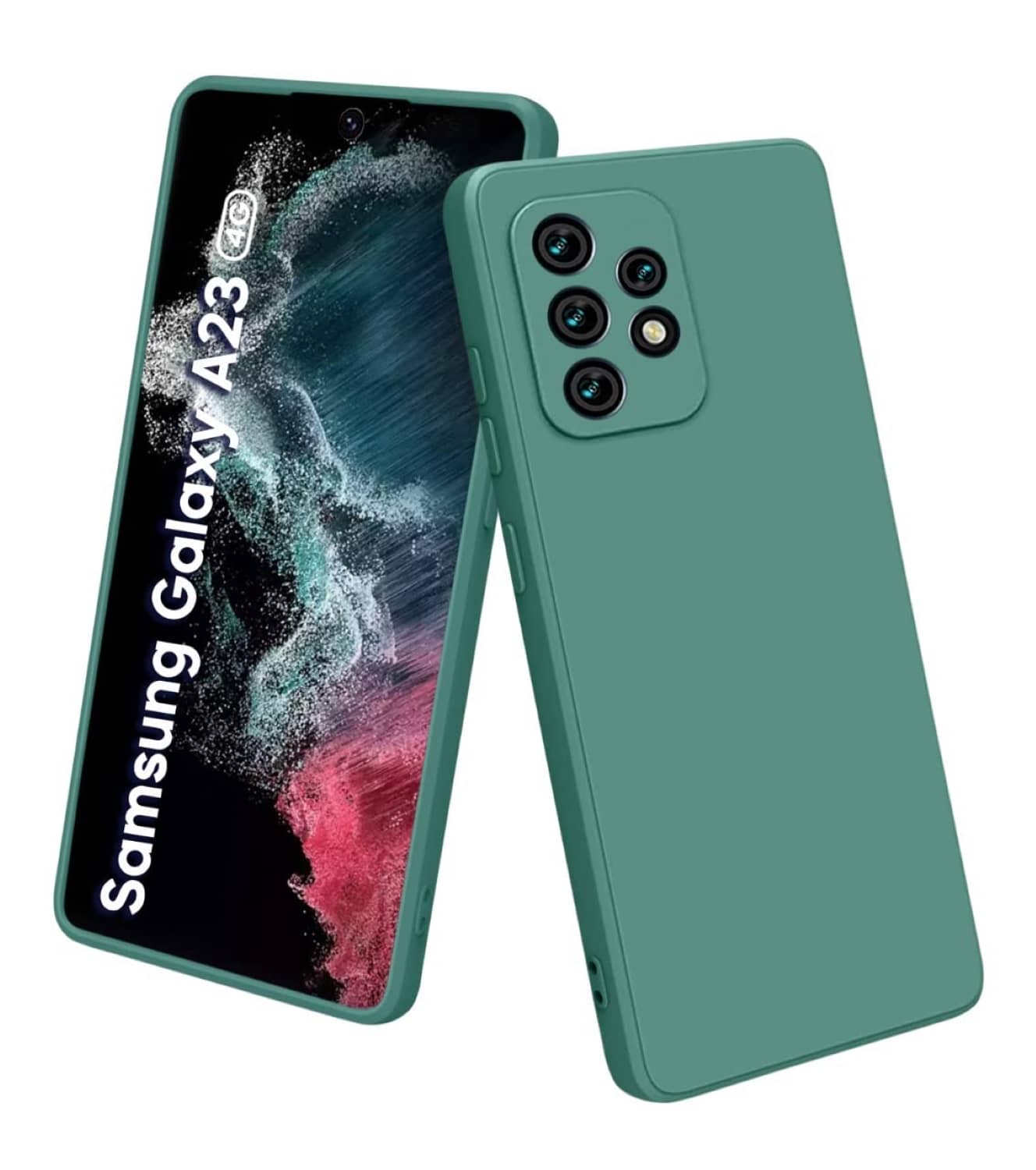 ZAMN - Green Silicon Plain Cases Compatible For Samsung Galaxy A23 ( Pack of 1 )