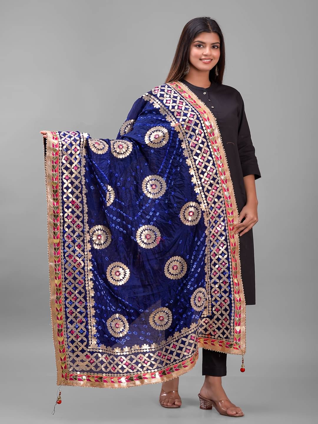     			Apratim - Blue Silk Women's Dupatta - ( Pack of 1 )
