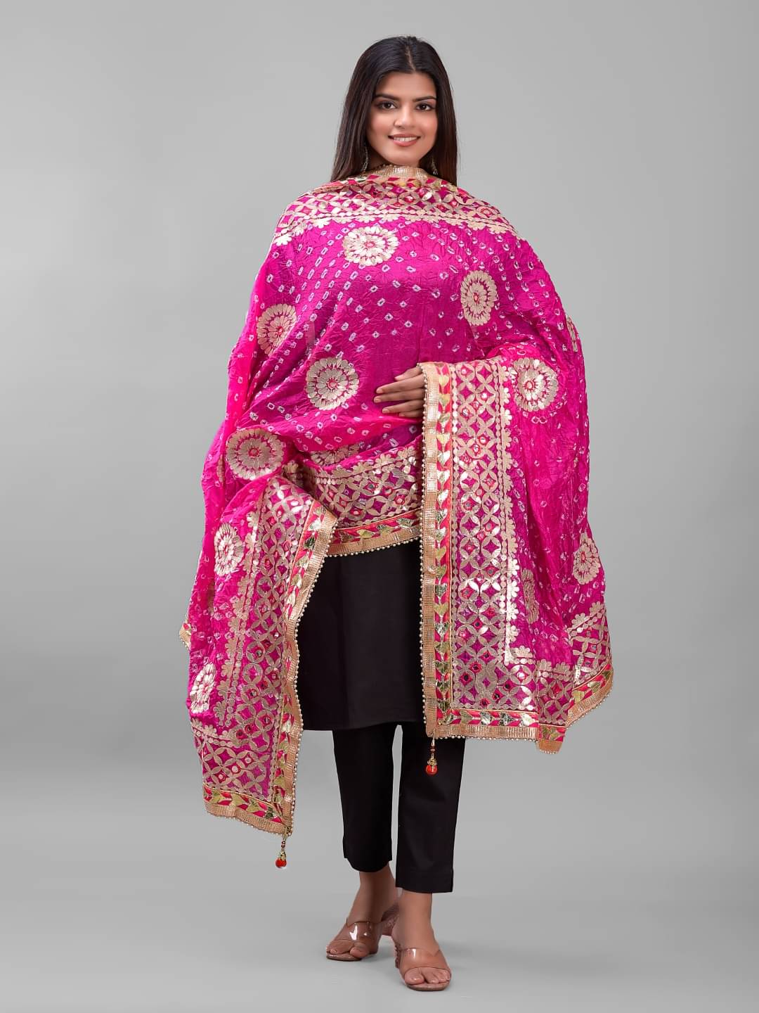 Apratim - Pink Silk Women's Dupatta - ( Pack of 1 ) Apratim - Pink Silk Women's Dupatta - ( Pack of 1 )