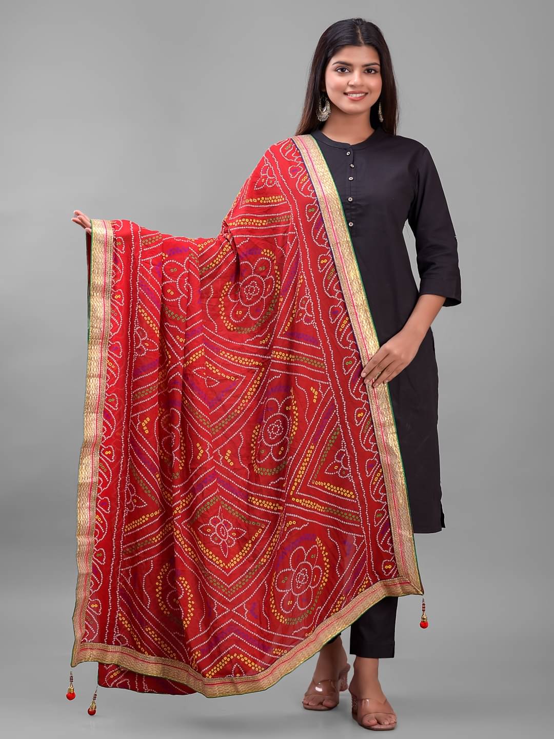     			Apratim - Red Georgette Women's Dupatta - ( Pack of 1 )