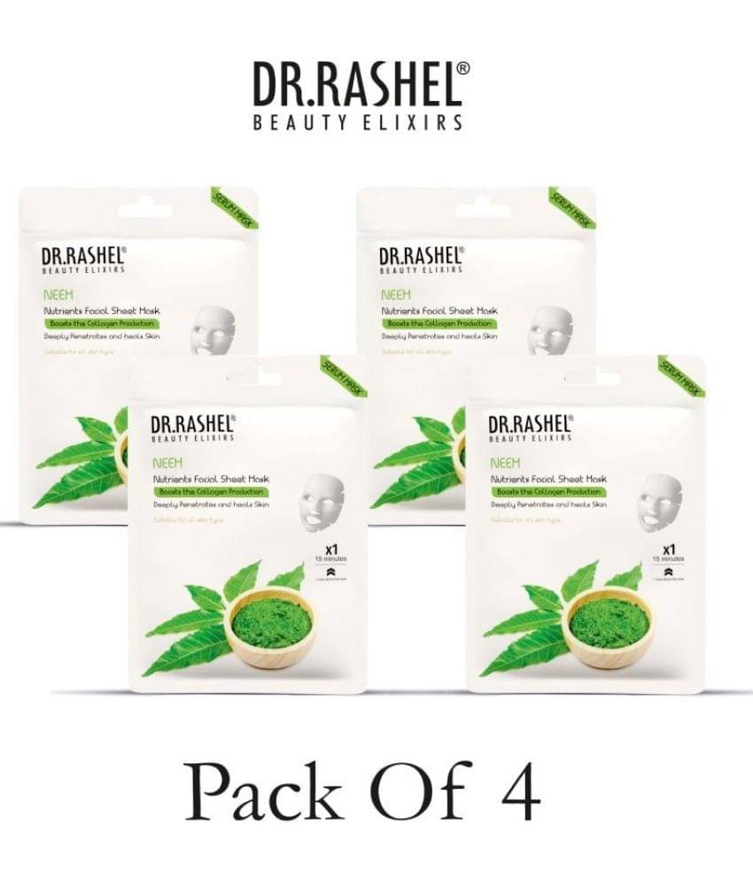 DR.RASHEL Neem Sheet Mask for Deep Hydration Suits All Skin Types (20 gm) ( Pack of 4) DR.RASHEL Neem Sheet Mask for Deep Hydration Suits All Skin Types (20 gm) ( Pack of 4)