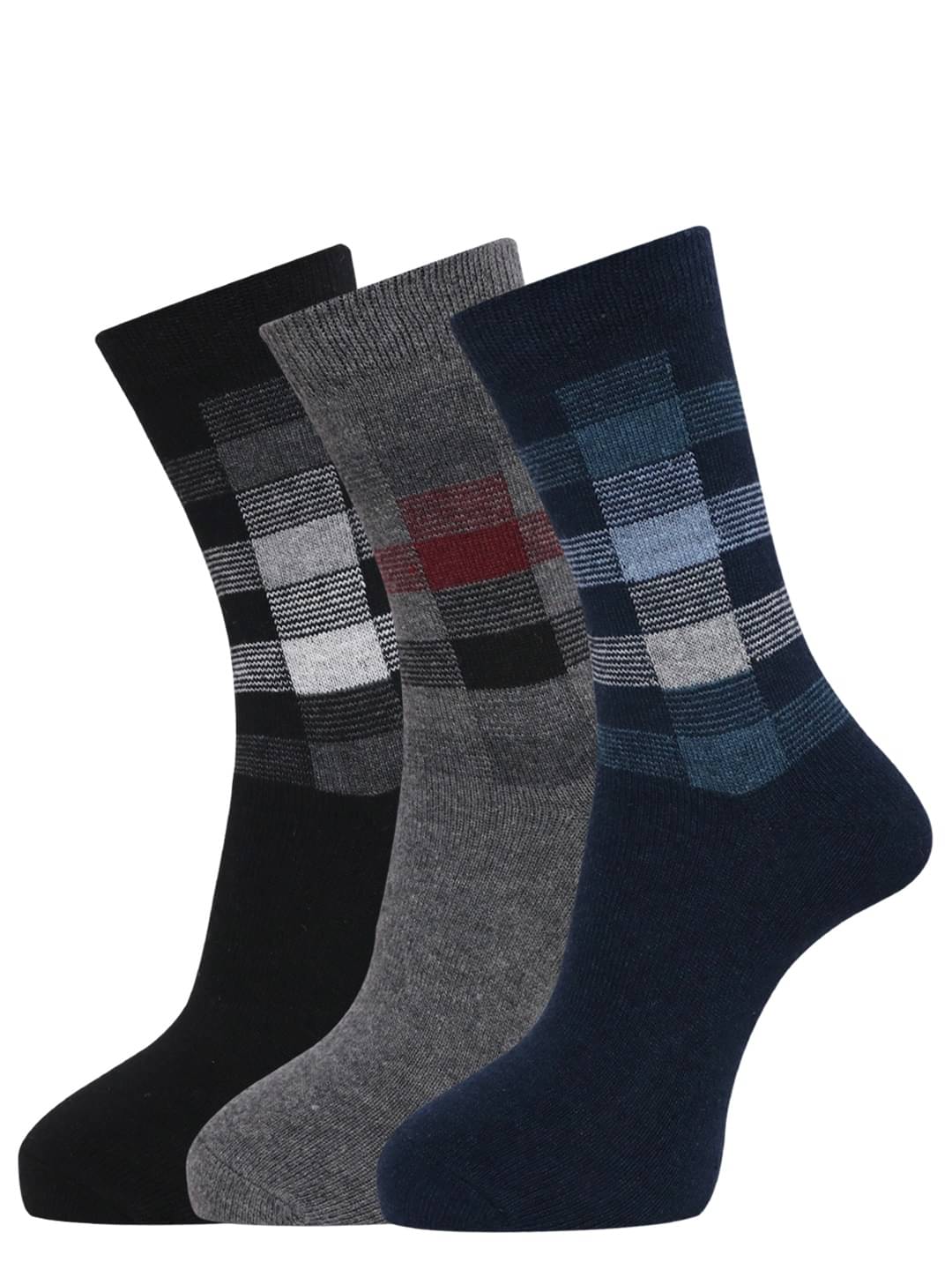 Dollar - Woollen Men's Checks Multicolor Mid Length Socks ( Pack of 3 ) Dollar - Woollen Men's Checks Multicolor Mid Length Socks ( Pack of 3 )