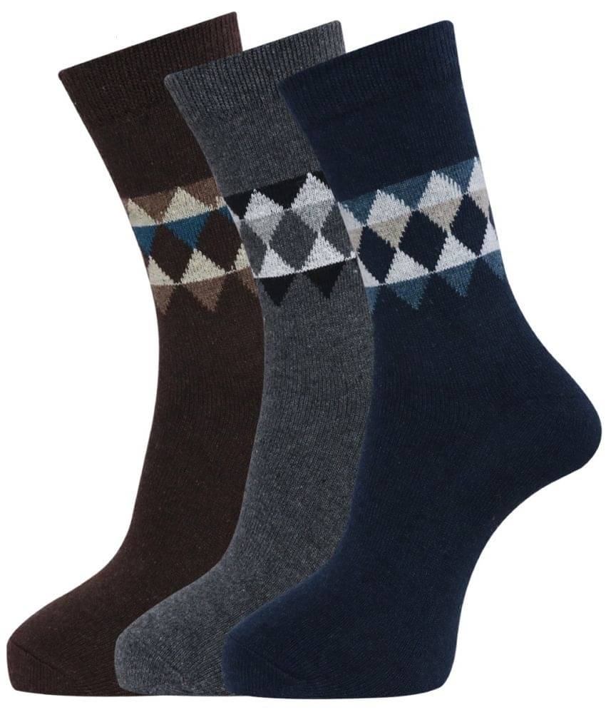 Dollar - Woollen Men's Printed Multicolor Mid Length Socks ( Pack of 3 ) Dollar - Woollen Men's Printed Multicolor Mid Length Socks ( Pack of 3 )