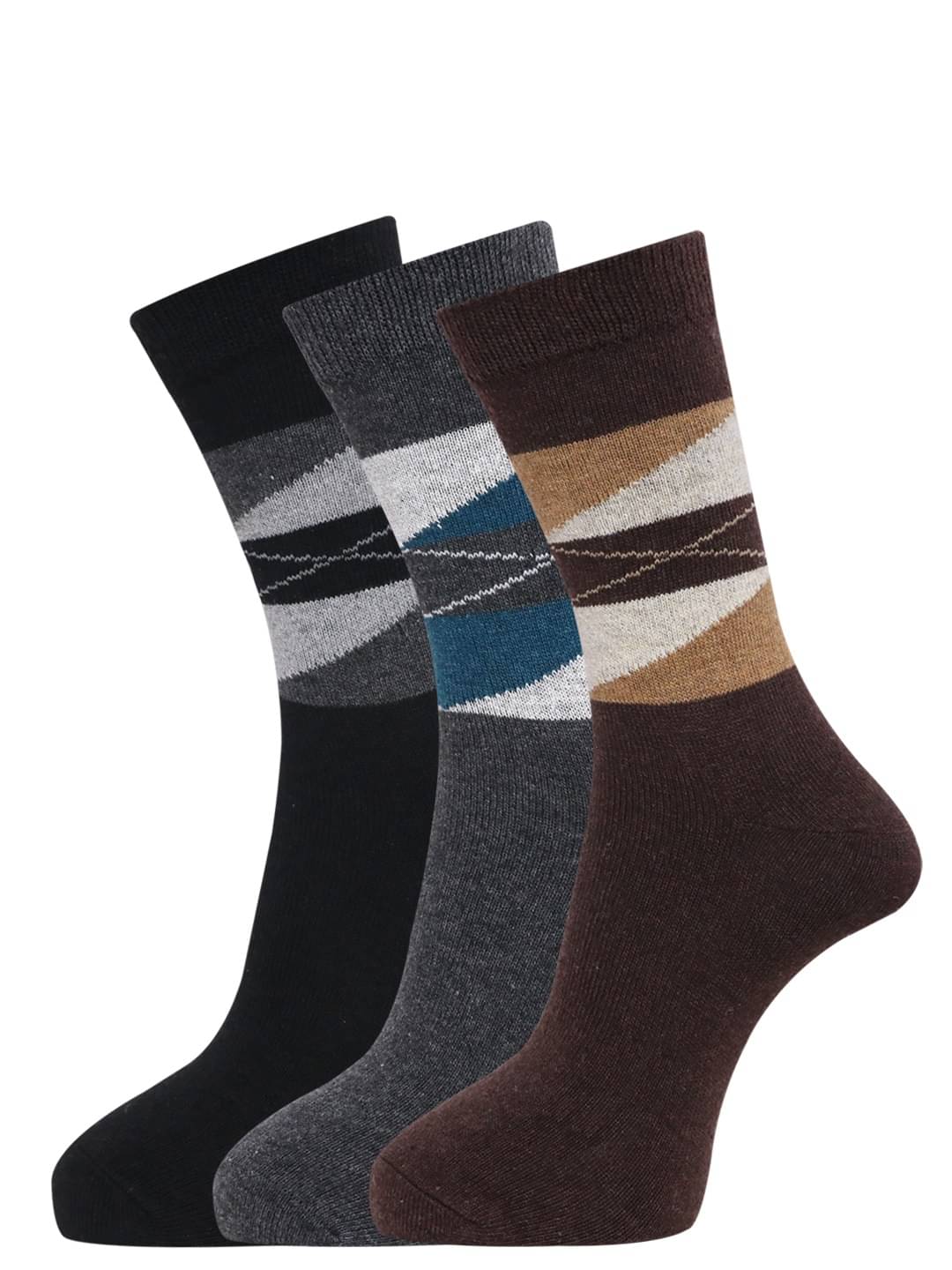 Dollar - Woollen Men's Self Design Multicolor Mid Length Socks ( Pack of 3 ) Dollar - Woollen Men's Self Design Multicolor Mid Length Socks ( Pack of 3 )