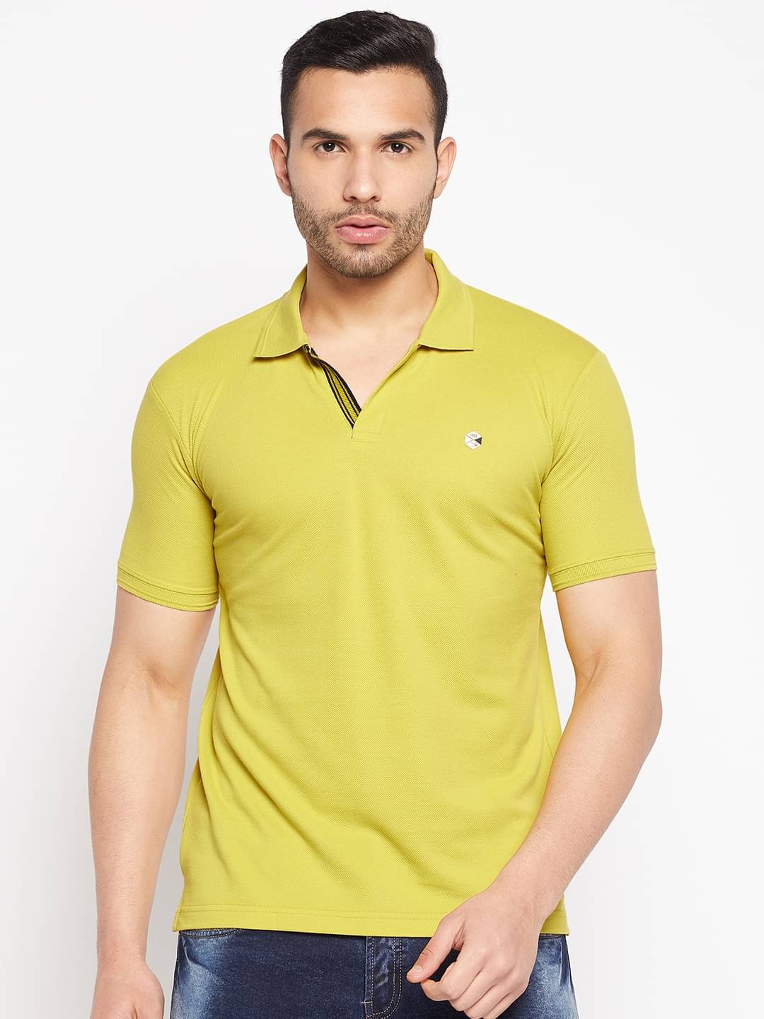 Duke Pack of 1 Cotton Blend Slim Fit Solid Half Sleeves Men's Polo T Shirt ( Green ) Duke Pack of 1 Cotton Blend Slim Fit Solid Half Sleeves Men's Polo T Shirt ( Green )