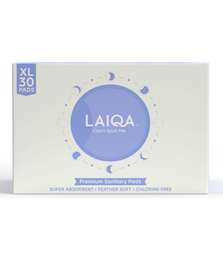     			LAIQA Ultra Soft Heavy Flow Night Sanitary Pads For Women, Pack of 32- 30XL Pads + 2 Pantyliners