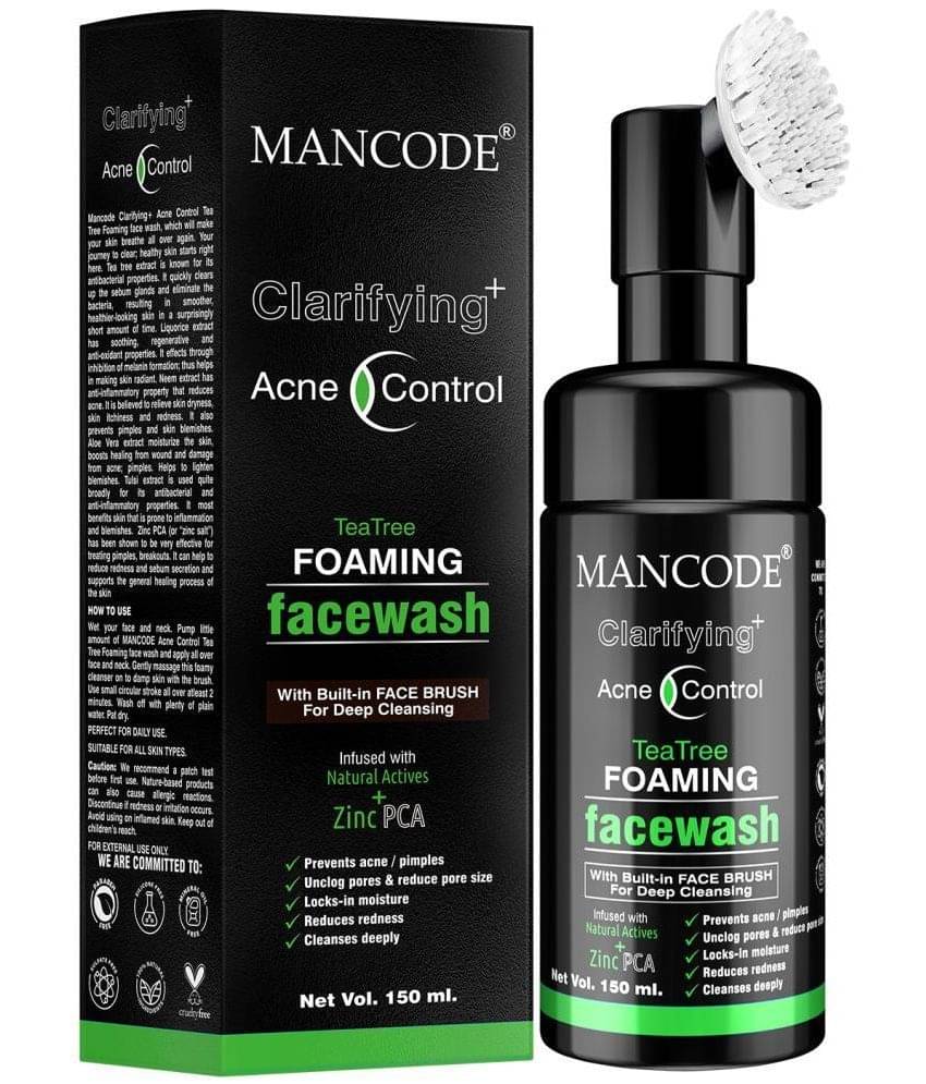 Mancode Acne Control Tea Tree Foaming Facial Wash , Deep Cleansing Face Wash for Men, 150 ml (Pack of 1) Mancode Acne Control Tea Tree Foaming Facial Wash , Deep Cleansing Face Wash for Men, 150 ml (Pack of 1)