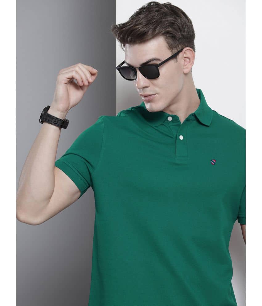 Merriment Pack of 1 Cotton Blend Regular Fit Solid Half Sleeves Men's Polo T Shirt ( Rust )