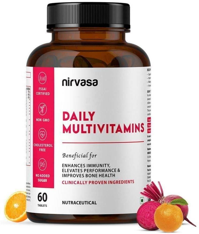 Nirvasa Daily Multivitamin Tablets, Enhances Immunity, Elevates Performance and improves Bone Health enriched with Vitamin & Mineral 1 x 60 Tablets) Nirvasa Daily Multivitamin Tablets, Enhances Immunity, Elevates Performance and improves Bone Health enriched with Vitamin & Mineral 1 x 60 Tablets)