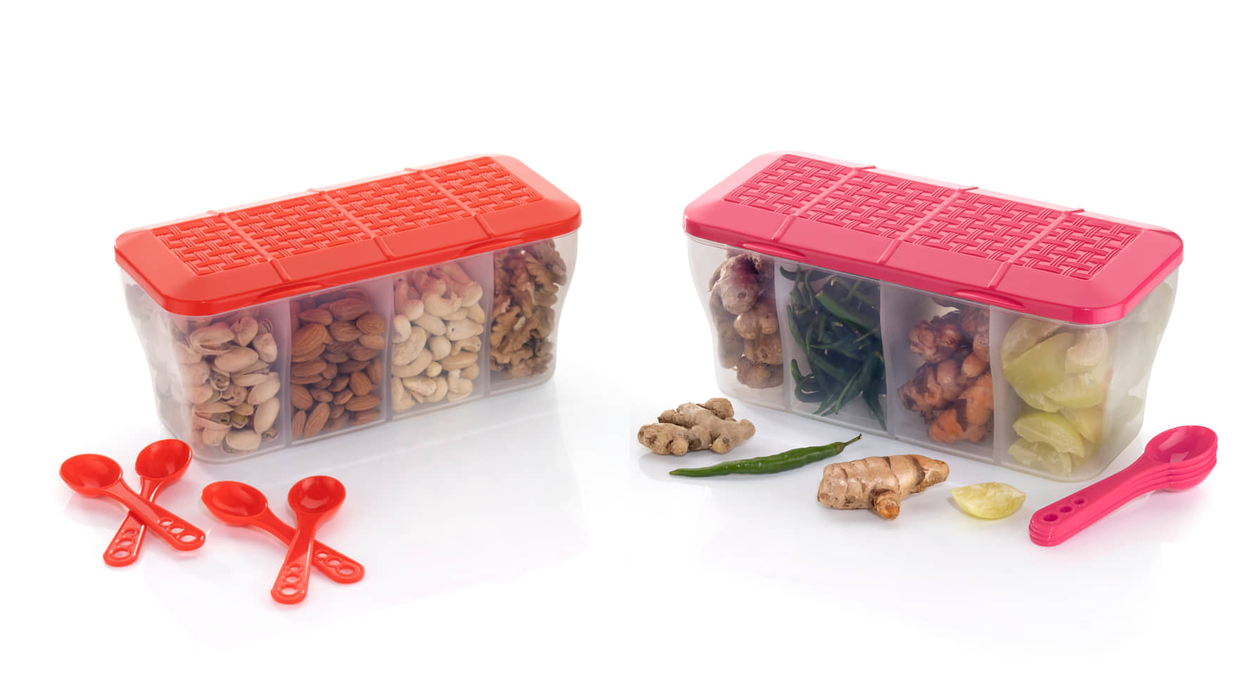 OFFYX - Dry Fruit Container PET Multicolor Spice Container ( Set of 2 )