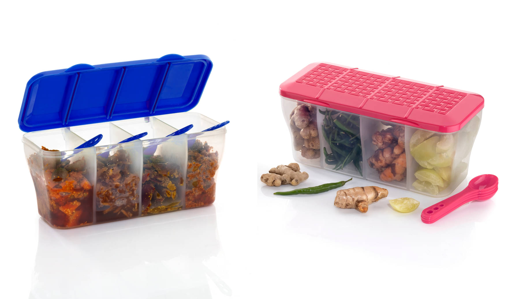     			OFFYX - Pickle Container Set PET Multicolor Spice Container ( Set of 2 )