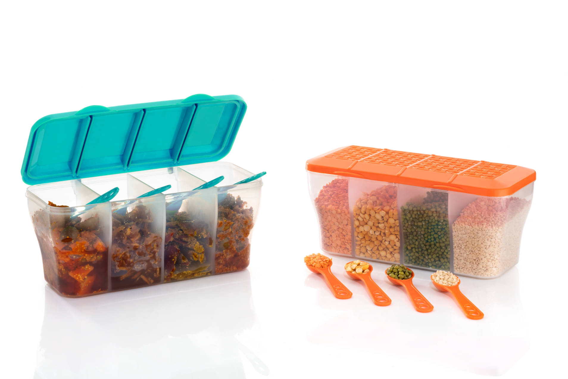     			OFFYX - Pickle container set PET Multicolor Spice Container ( Set of 2 )