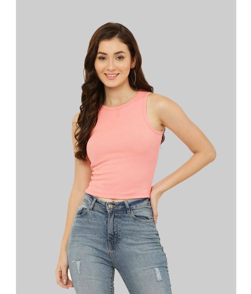     			POSYFISH Women's Cotton Blend Crop Top ( Pink )