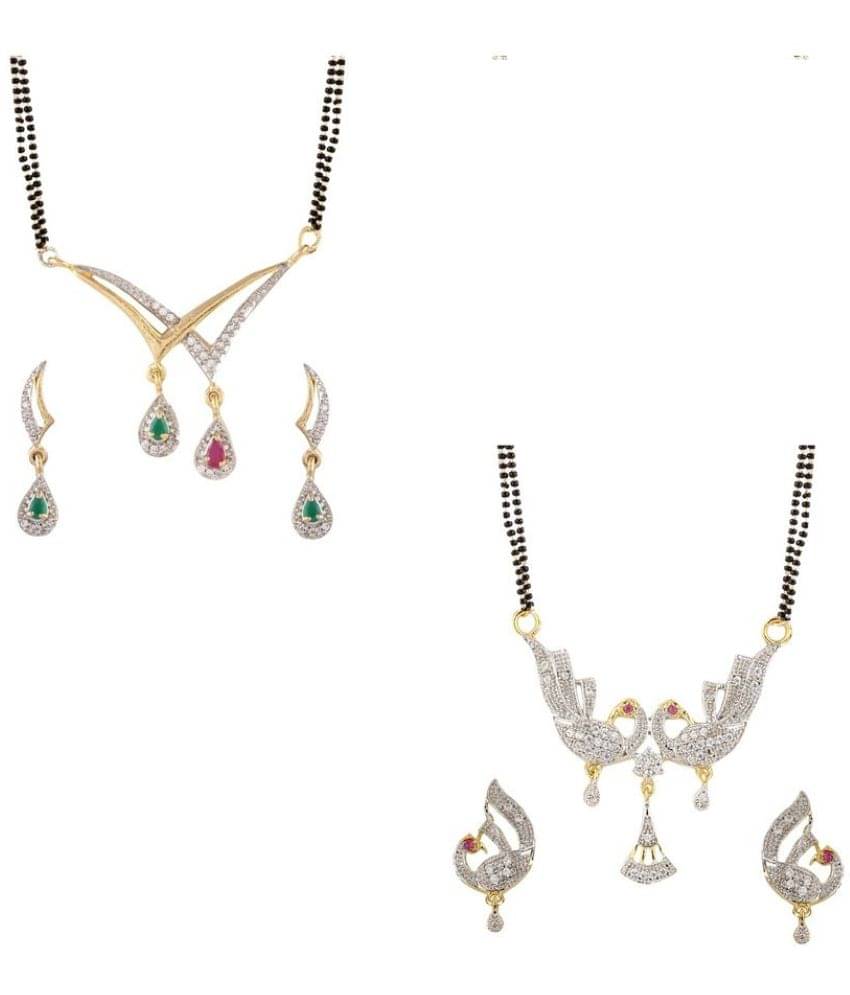 PUJVI - Multi Color Mangalsutra Set ( Pack of 2 )     			PUJVI - Multi Color Mangalsutra Set ( Pack of 2 )
