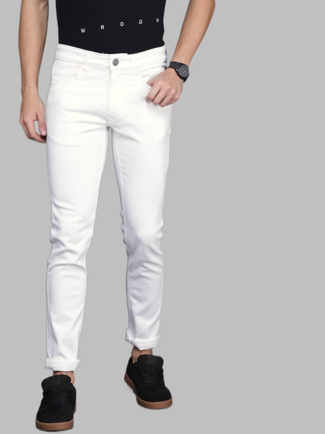 x20 - White Denim Skinny Fit Men's Jeans ( Pack of 1 ) x20 - White Denim Skinny Fit Men's Jeans ( Pack of 1 )