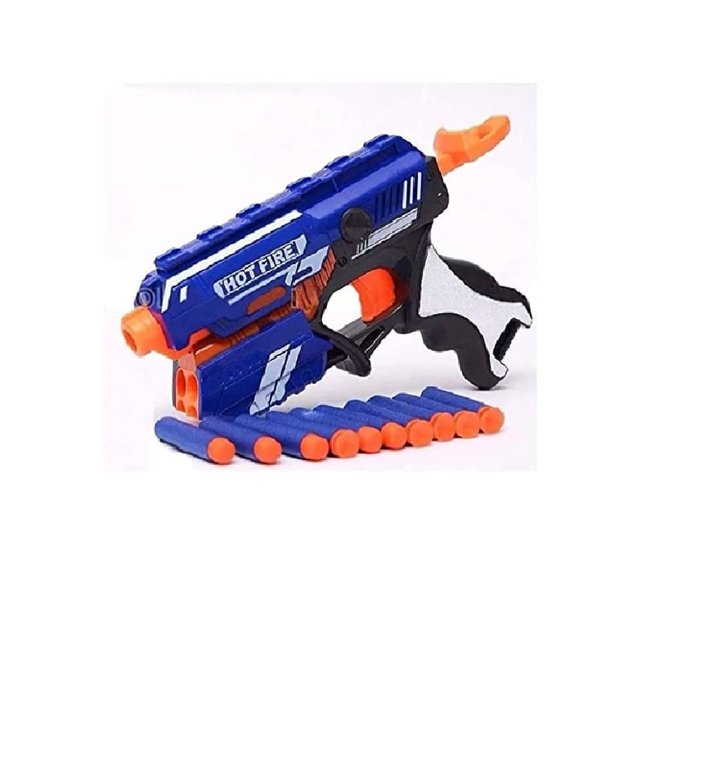 AURAPURO Blaze Blaster Storm Hot Fire Shooting Toy Gun with 10 Soft Foam Bullets Perfect Guns for Boys Kids