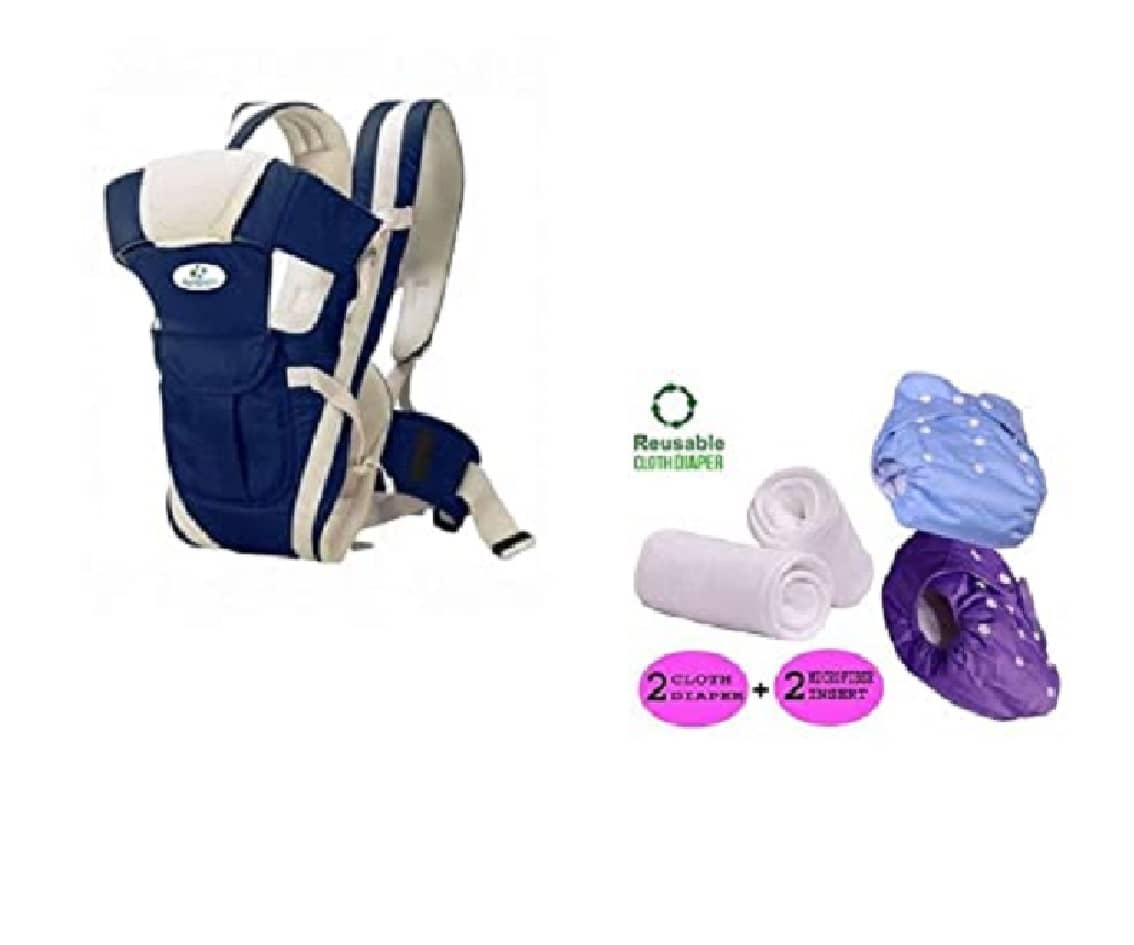 AURAPURO baby Carrier | Adjustable Hands-Free 4 in 1 Position With Head Support baby AURAPURO Baby Carrier Bag/Adjustable Hands Free 4 in 1 Baby/Baby sefty Belt/Child Safety Strip/Baby Sling Carrier Bag/Baby Back Carrier Bag (Dark Blue)