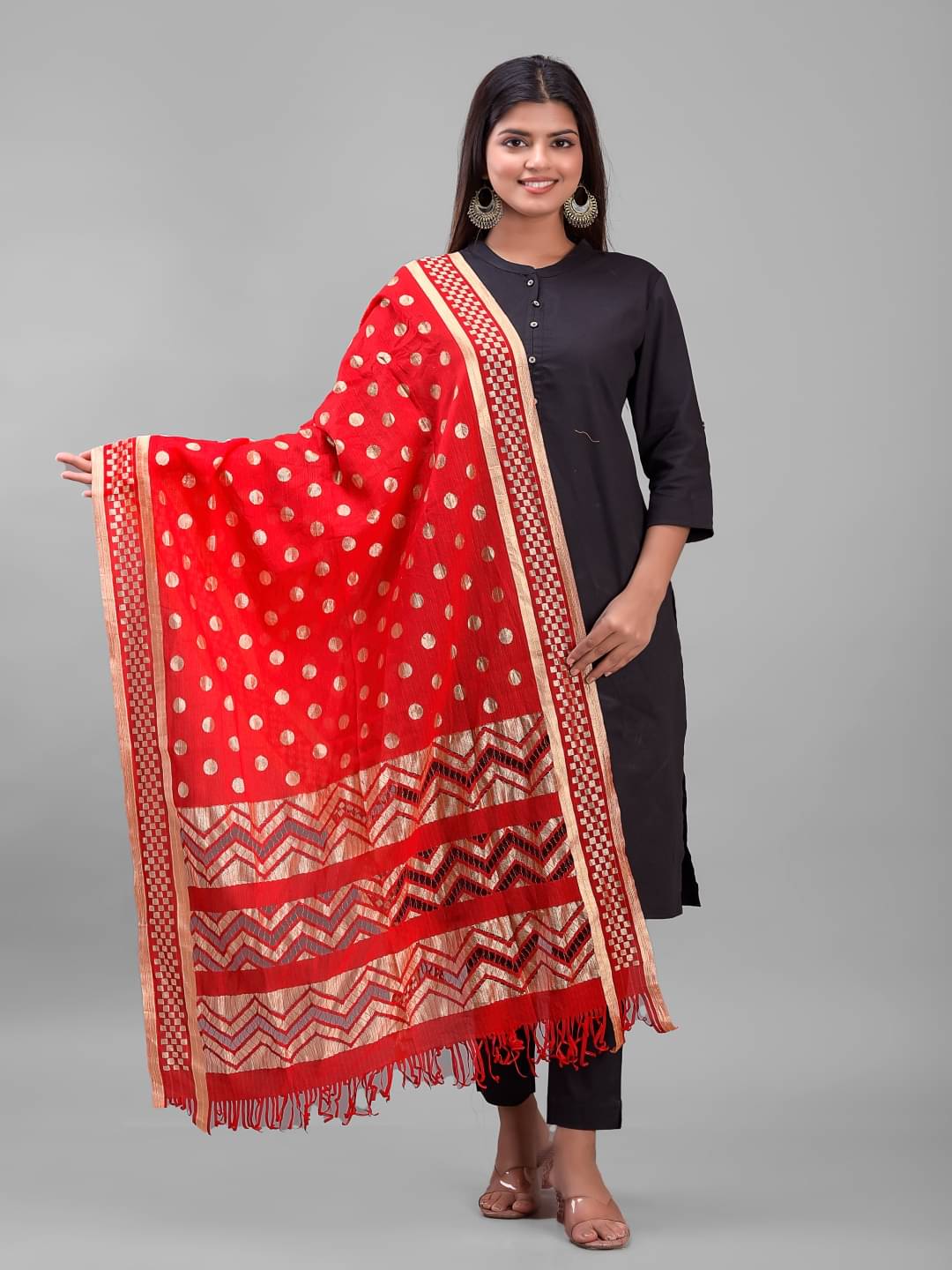     			Apratim - Red Silk Women's Dupatta - ( Pack of 1 )