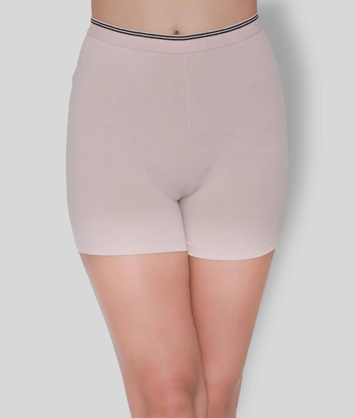 Clovia - Beige Cotton Solid Women's Boy Shorts ( Pack of 1 )