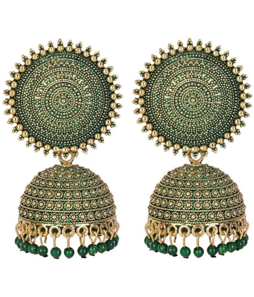 FASHION FRILL - Golden Jhumki Earrings ( Pack of 1 ) - Earrings | Buy online on ZillyBuy