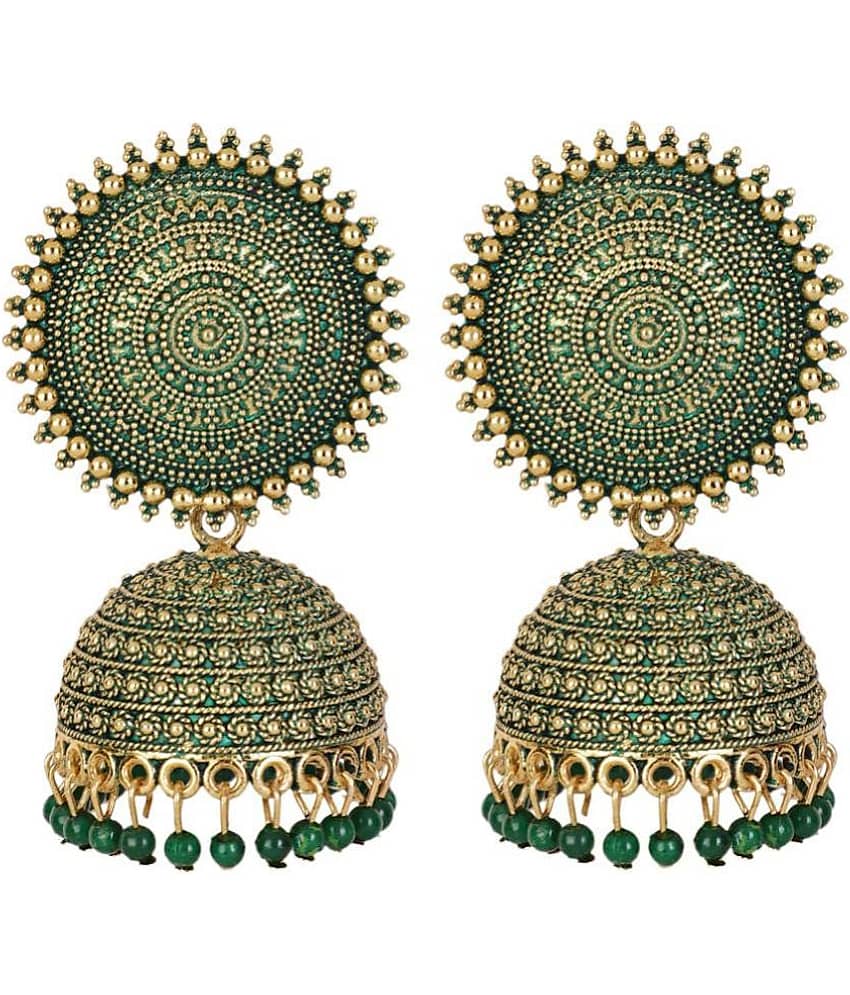 FASHION FRILL - Golden Jhumki Earrings ( Pack of 1 ) - Earrings | Buy online on ZillyBuy