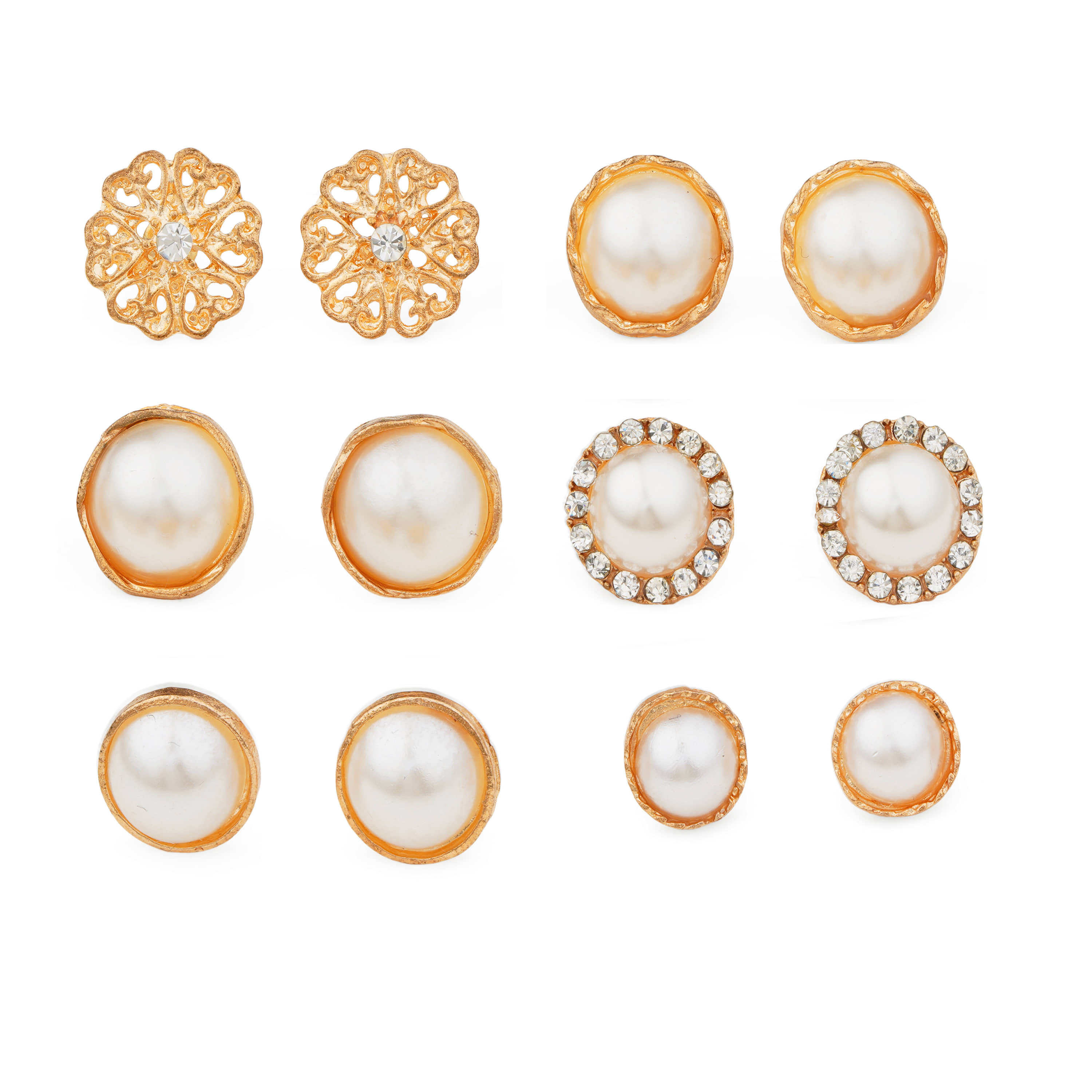 FASHION FRILL - Golden Stud Earrings ( Pack of 1 ) - Earrings | Buy online on ZillyBuy