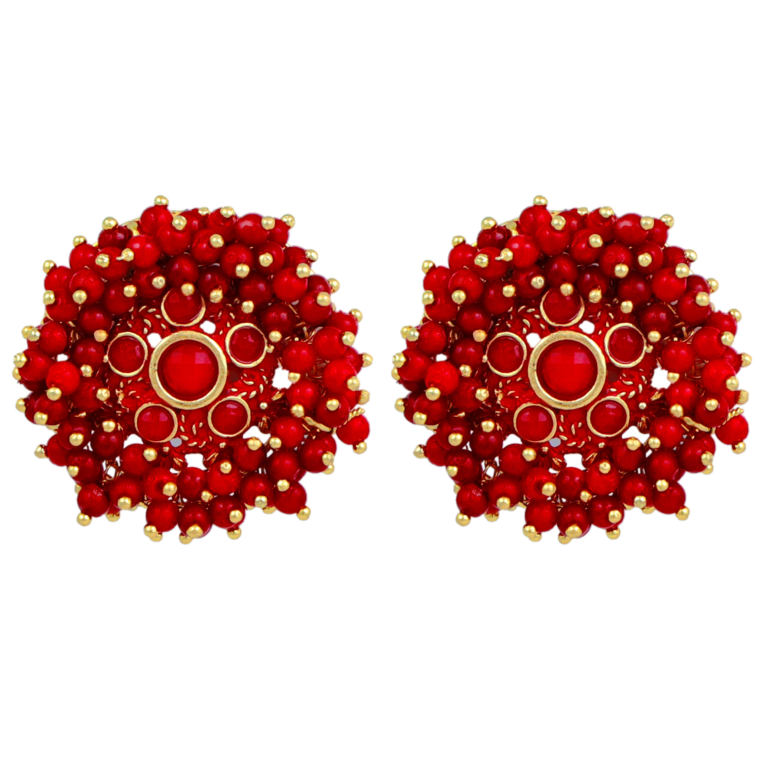 FASHION FRILL - Red Stud Earrings ( Pack of 1 ) - Earrings | Buy online on ZillyBuy