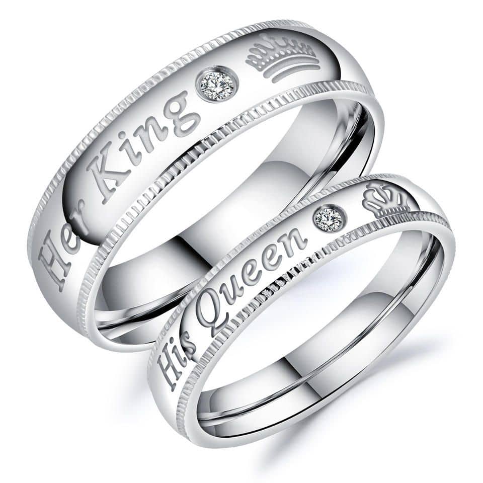 FASHION FRILL - Silver Couple Ring ( Pack of 1 )