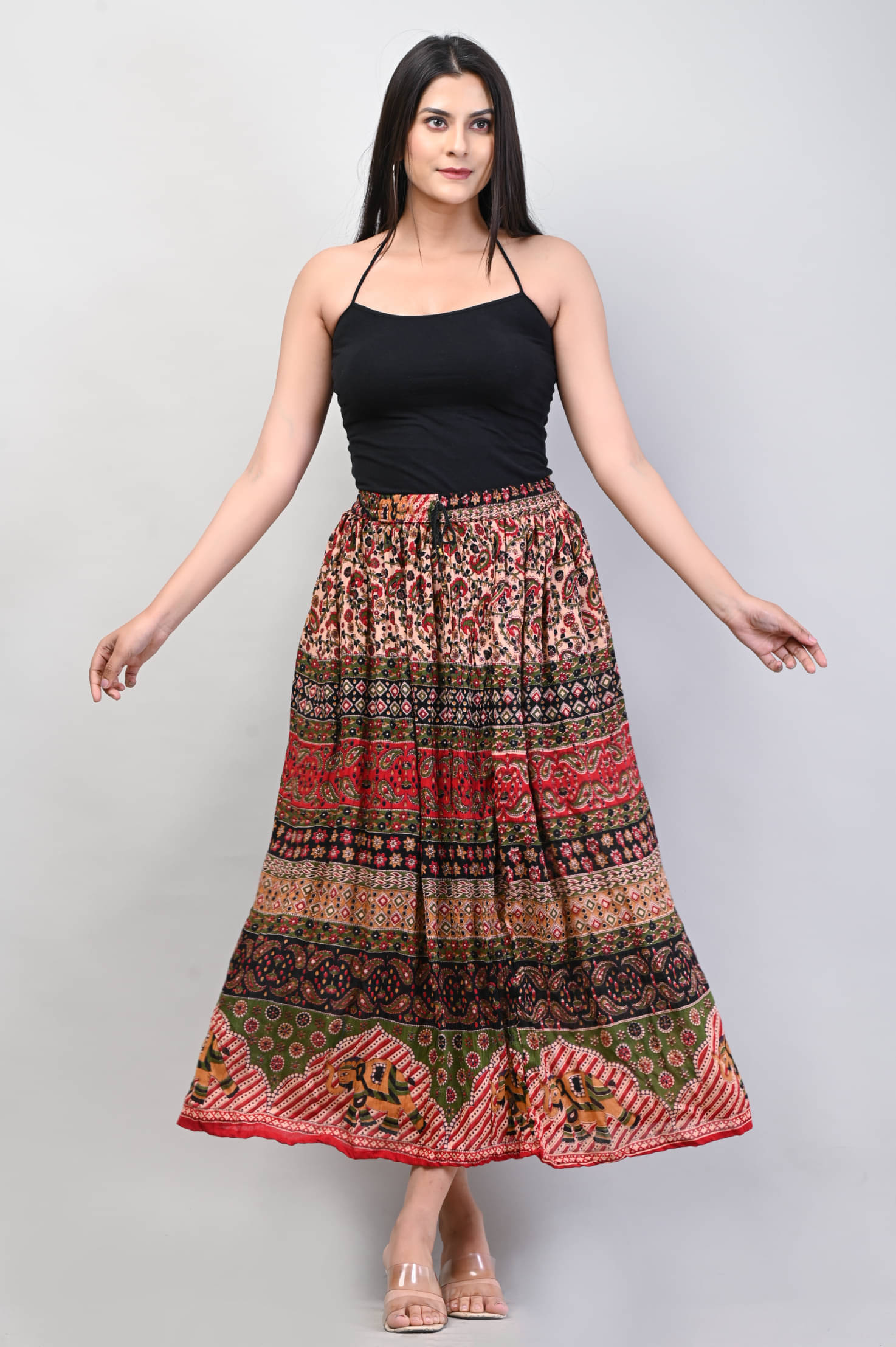Frionkandy - Red Rayon Women's A-Line Skirt ( Pack of 1 ) Frionkandy - Red Rayon Women's A-Line Skirt ( Pack of 1 )