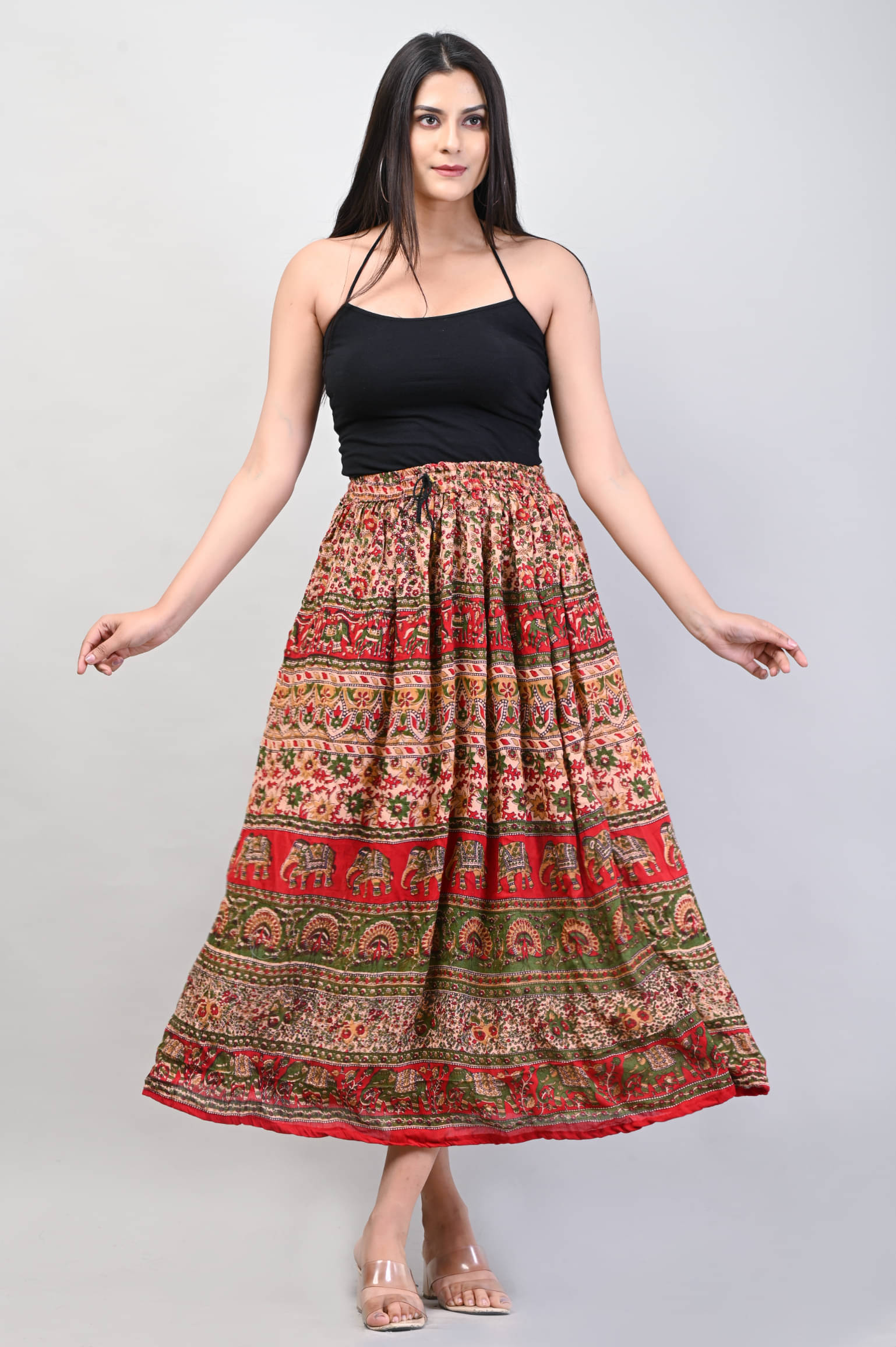 Frionkandy - Red Rayon Women's A-Line Skirt ( Pack of 1 ) Frionkandy - Red Rayon Women's A-Line Skirt ( Pack of 1 )