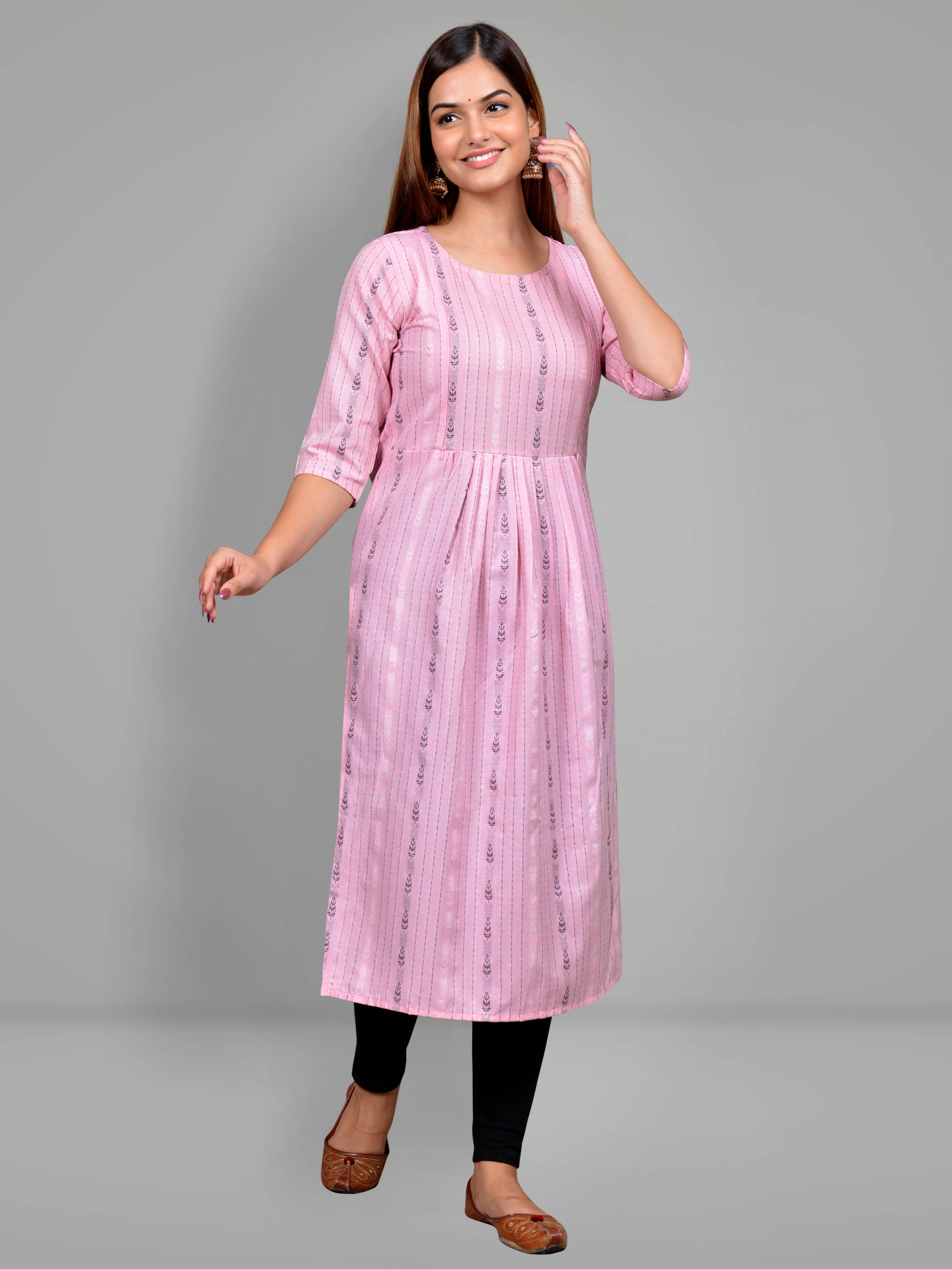 Lerkiza Pink Cotton Maternity Kurta