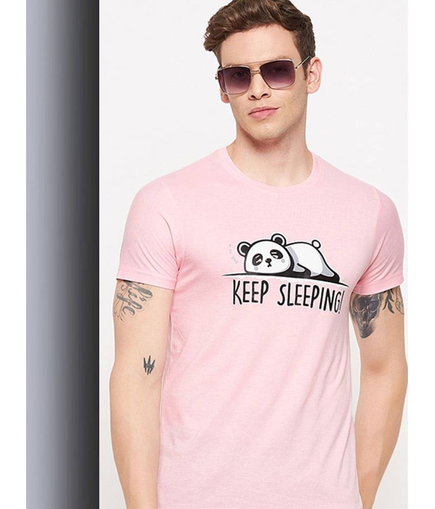 Lycos Pack of 1 Cotton Blend Regular Fit Men's T-Shirt ( Pink ) Lycos Pack of 1 Cotton Blend Regular Fit Men's T-Shirt ( Pink )