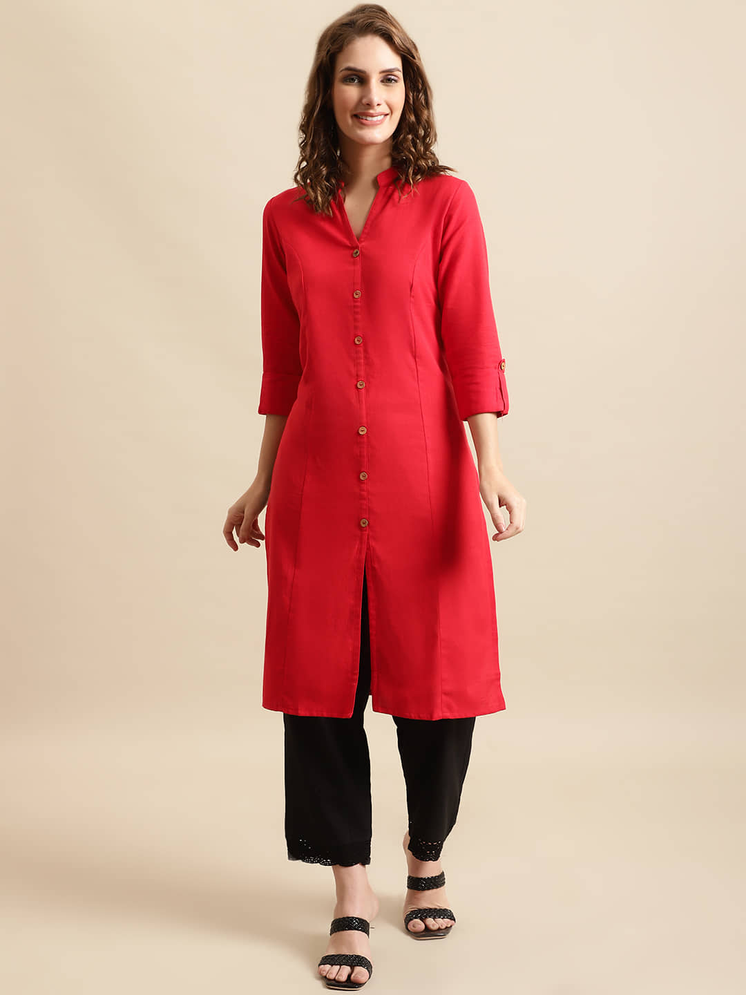 Pistaa - Yellow Cotton Women's Front Slit Kurti ( Pack of 1 ) - Kurtis, Tunics | Buy online on ZillyBuy