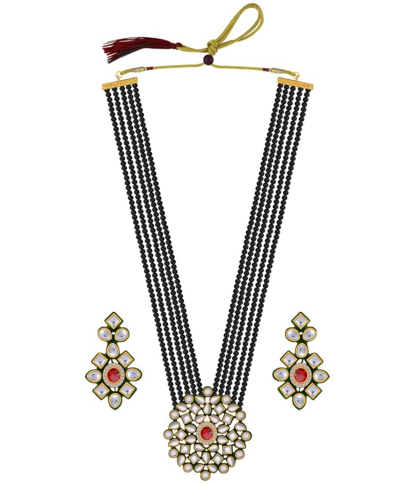 Silver Shine - Black Alloy Necklace Set ( Pack of 1 )