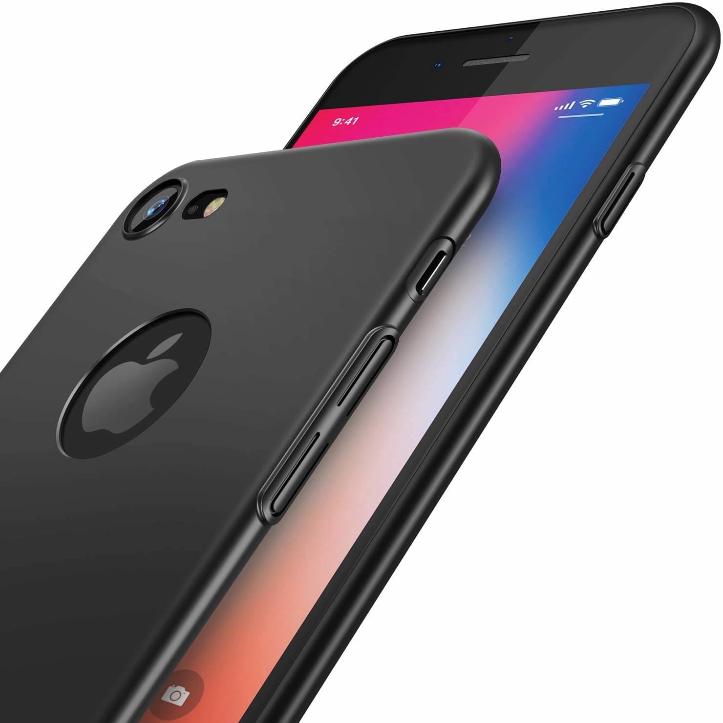 Spectacular Ace - Black Silicon Plain Cases Compatible For iPhone 7 ( Pack of 1 ) Spectacular Ace - Black Silicon Plain Cases Compatible For iPhone 7 ( Pack of 1 )