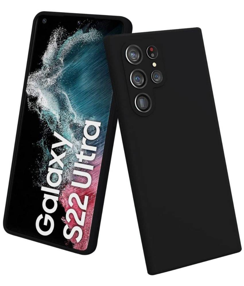     			Spectacular Ace - Black Silicon Silicon Soft cases Compatible For Samsung Galaxy S22 Ultra ( Pack of 1 )